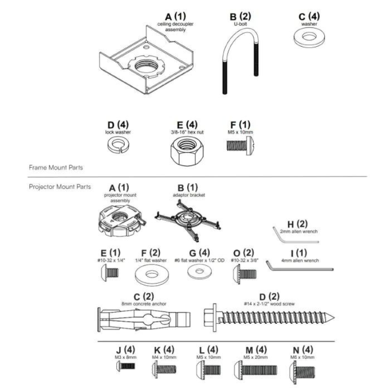 Frame-Mount Projector Mounting Kit